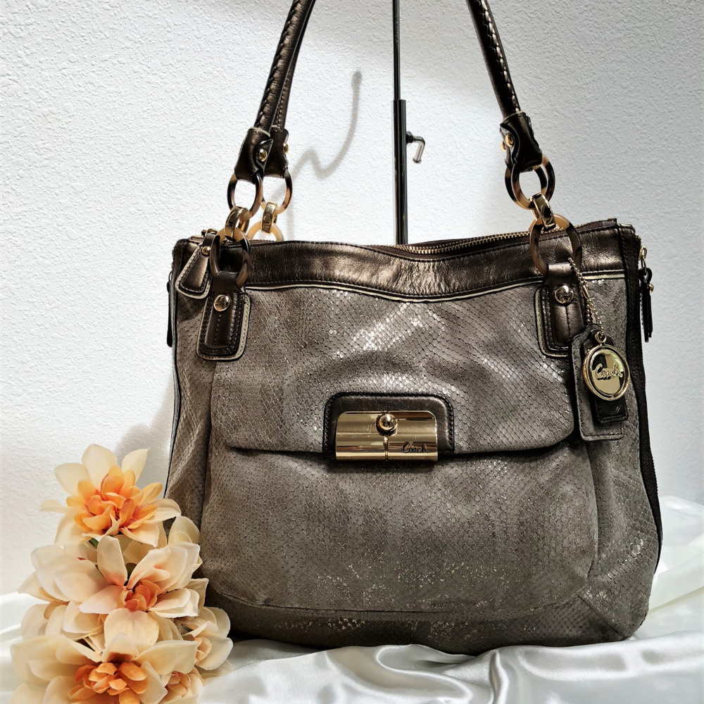 Coach Kristin Embossed Python N/S Zip Tote 18307 … - image 1